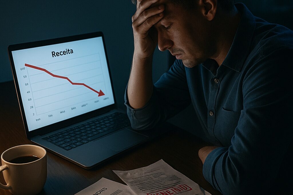 Você descobre tarde, após o seu faturamento cair.