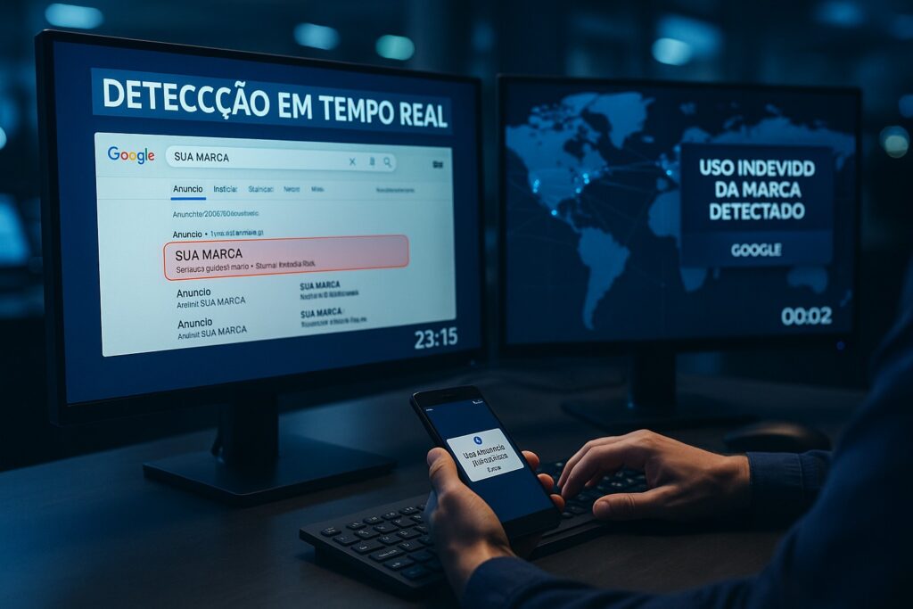Detecção em tempo real do uso indevido da marca no Google.