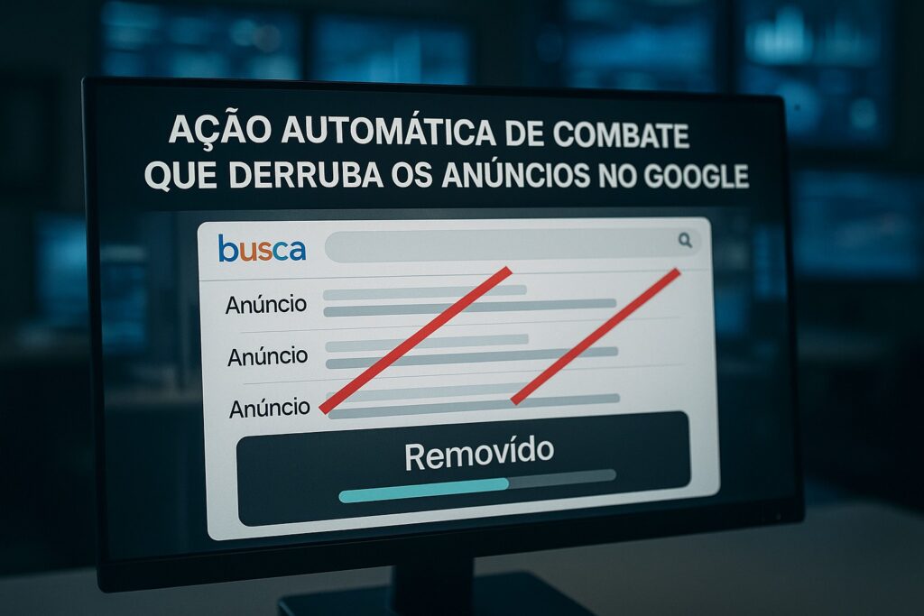 Ação automática de combate que derruba os anúncios no Google